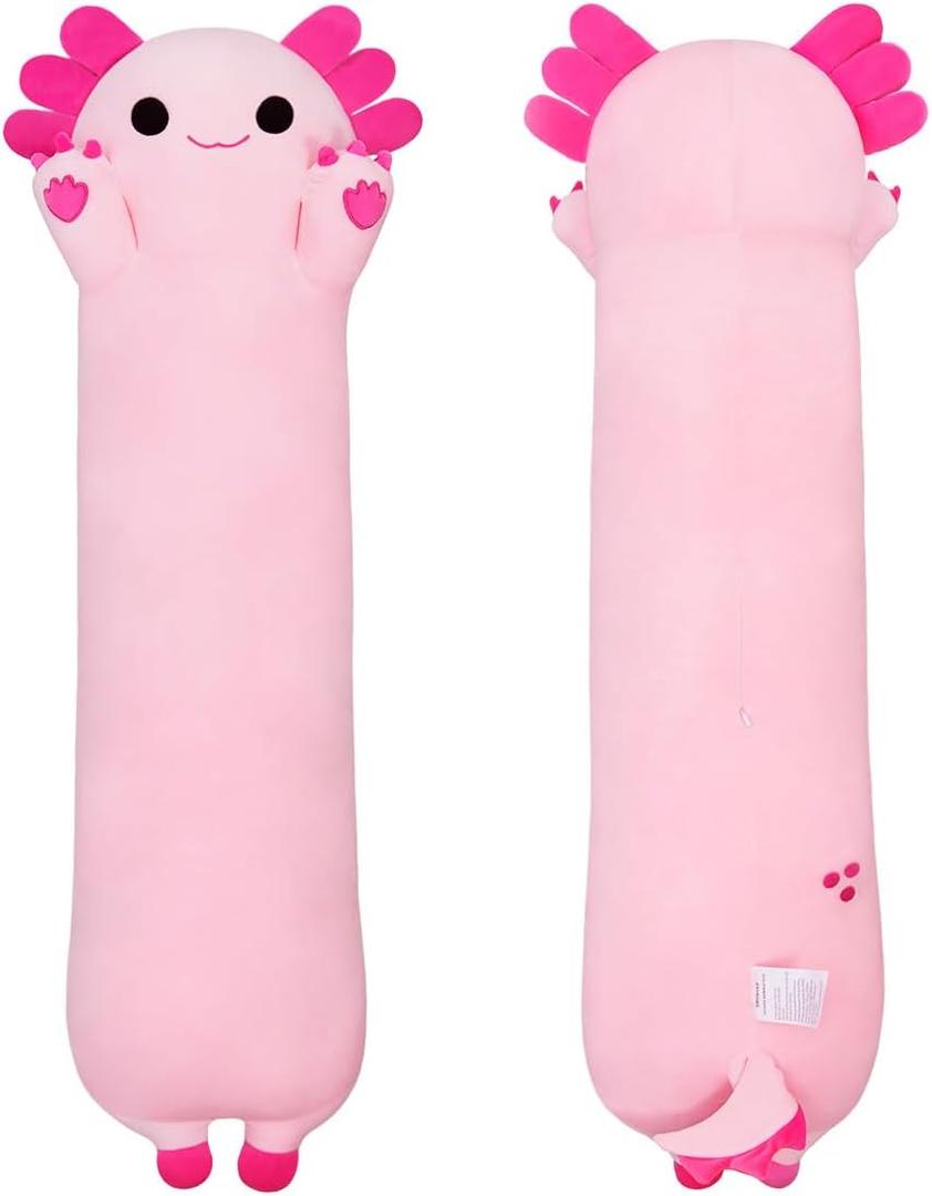 Plush Axolotl Toy Stuffed Animal Axolotl Toy Pillow Body Pillow Gift for Kids and Girls (Pink,70cm/27.5in)