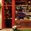 Neon Sign OPEN, AGPtek 19x10inch LED business open sign advertisement board Electric Display Sign, Two Modes Flashing & Steady light, for business, walls, window, shop, bar, hote