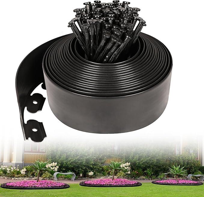 4 Inch Tall Garden Edging Border 33FT with 45pcs Spikes