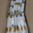 Liacere 350PCS Gold Plastic Plates-Disposable White and Gold Plates 50guest Baroque Plastic Dinnerware include 100Plates, 50Pack Pre Rolled Napkins with Silverware 50Cups for Wedding & Mothers Day