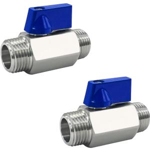 316 Stainless Steel Mini Ball Valve 3/4" NPT Male x Male Thread Shut Off Valve 2PCS