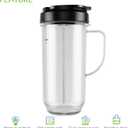 5-piece Magic Bullet Blender Cups, Tall 22oz Cup with Flip-Top To-Go Lid, Cross Blade, Blender Replacement Parts, Mug with Handle Compatible with Magic Bullet 250w MB1001