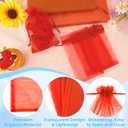 Organza Bags, Organza Bags 4x6, 100 PCS Small Mesh Bag Drawstring, Red Sheer Wedding Party Favor Bag, Small Mesh Gift Pouches Jewelry Mini Candy Pouch for Wedding, Baby Shower, Birthday Party Supplies