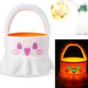 Halloween Ghost Candy Basket Glow in The Dark Plush Halloween Buckets for Trick or Treat Cute Candy Bucket Bag Holder for Party Favors Gifts