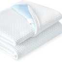 Subrtex 3 Inch Mattress Topper Cover (Only Cover) Mattress Topper Protector Bedding Rayon Made from Ba