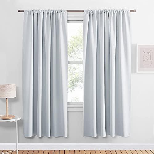 PONY DANCE White Thermal Curtains - Room Darkening Window Treatments Drapes Home Decor Rod Pocket Curtain Panels & Draperies for Kitchen Living Room, 42 x 72 inches, Greyish White, 2 Pieces PONY DANCE White Thermal Curtains - Room Darkening Window Treatments Drapes Home Decor Rod Pocket Curtain Panels & Draperies for Kitchen Living Room, 42 x 72 inches, Greyish White, 2 Pieces