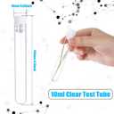 Flutesan 200 Pcs Clear Plastic Test Tubes 16 x 100 mm(10 ml) Test Tubes with Caps for Scientific Experiments,Halloween, Christmas, Scientific Themed Birthday Party Supplies, Candy Storage(White)
