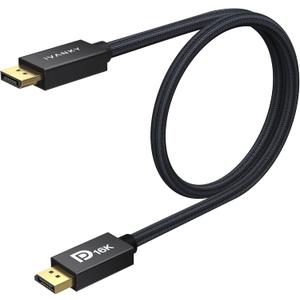 IVANKY 16K Displayport Cable 2.1, Short DP Cable 3.3ft [16K@60Hz, 8K@120Hz, 4K@240Hz/165Hz], DisplayPort 2.1 Cable Support HDR, HDCP 2.2, 3D, ARC, Compatible with Gaming Monitor, TV and More (3.3ft)