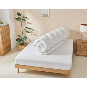 5 Inch Cooling Bamboo Viscose Mattress Topper Queen Size,60x80 in,2000 GSM | Queen Bamboo Mattress Pad Cover,Viscose Made From Bamboo Pillow Top,Gel Memory Foam Filling,Pain Relief,For Hot Sleppers