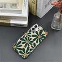 CARLOCA Case for iPhone 16,Green Retro Abstract Floral Design Hybrid Dual Protection Soft TPU Hard PC Shockproof Anti-Scratch Cover Men Women Stylish Protective Phone Case