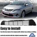 Front Center Bumper Lower Grille Corolla Black Direct Insert Replacement Grill Compatible with Toyota Corolla Sedan 4-Door 2011-2013 5311202280 TO1036125