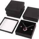 18 Pack Jewelry Gift Boxes,3.5x3.5x1.2 Inch Cardboard Jewelry Gift Boxes,Small Jewelry Boxes with Lids for Necklace Ring Bracelet Earring Display Box (Black-18pcs)