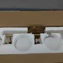 ZHUOER Modern Bathroom Vanity Light Fixtures 3 Lights Brushed Brass Frame and Milk White Glass Globe Shade Modern Wall Sconce Lighting Bath Vanity Lights Bar Over Mirror (Exclude G9 Bulb)