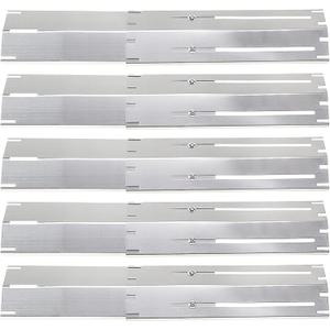 Criditpid Universal Replacement Stainless Steel Heat Plate, Heat Tent, Flavorizer Bar, Burner Cover, Flame Tamer for Brinkmann, Charbroil, Nexgrill, Backyard, Extends from 11.75" up to 21" L, 5-Pack