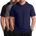 Neer 3 Pack Men's Short Sleeve Workout Hoodies, 3-Color, X-Large