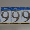 Distinctions by Hillman 843329 4-Inch Brushed Nickel Flush-Mount House Number 9 3 Pack