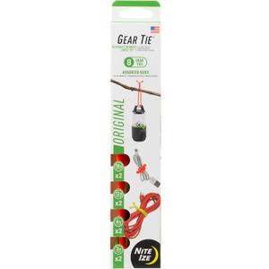 Nite Ize Original Gear Tie - Assorted Length Reusable Rubber Twist Gear & Zip Ties - Electric Cord Organizers - Assorted Colors & Sizes, 8 Pack