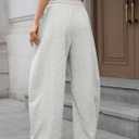 ELLEVEN Women's Cotton Barrel Leg Sweatpants with Elastic Waist, Drawstring, and Pockets  Casual Baggy Joggers (L)