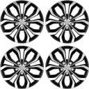 AutoBeeDen 4-Pack Universal Hubcaps Replacement R17 17 inch, Steel Wheel Rim Cover for Most Cars Trucks Sedans SUV, 17" 17 in Wheel Covers Hub Caps (Silver+Black Color)
