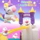 Unicorn Electric Toy Track Set for KidsClimbing Slide Stair Toy for Toddler Motorized with Music, Sliding Car Playset, Birthday Gifts for 3 4 5 6 7 Year Old Boys Girls Children