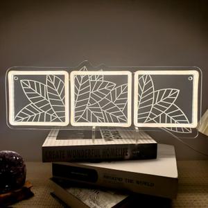 Macrame Leaf Neon Sign Macrame Leaf Wall Hanging Decor for Bedroom Living Room Leaf Triptych Wall Lights Tropical Leaf Art Sign Modern Night Light Botanical Wall Art