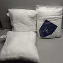 Phantoscope Pack of 2 Velvet Decorative Throw Decorative Pillow Cover Soft Solid Square Cushion Case for Couch White 18 x 18 inches 50 x 50 cm 