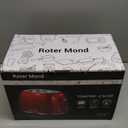 Roter Mond 2 Slice Toaster Retro Stainless Steel with Bagel, Cancel, and Defrost Functions, 6 Bread Shade Settings, Extra Wide Slots and Removable Crumb Tray, Red