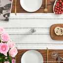 Artoid Mode Rustic Cotton Linen Table Runner, Seasonal Embroidered Hollow Kitchen Dining Table Decoration for Home Party Decor 13x90 Inch