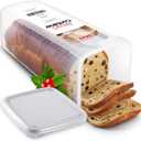 Tafura Bread Container - BPA Free Plastic Bread Box - Container/Holder for Homemade Loaves and Baked Goods with White Airtight Lid