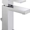 Delta Faucet Modern Single Hole Bathroom Faucet, Chrome Single Handle Bathroom Faucet, Bathroom Sink Faucet, 1.2 GPM, Push Pop-Up Drain Assembly, Chrome 567LF-PP