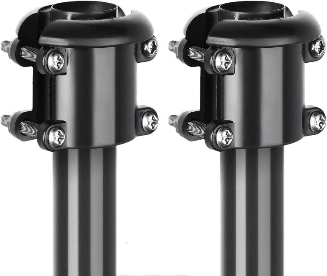 2 Pack Squirrel Baffle Bird Feeder Pole Holder, Bird Houses Station Accessories for 0.25-1.5 Inch Dia,Pole Mounted Buckle Stopper Outdoor, Cone Guard Bracket for Baffle Guard,Rust Chew Proof ABS