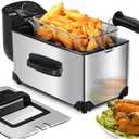 Electric Deep Fryer, Oil Fryer with Basket, 1500W, 3.2-Qt (3.0L), Adjustable Temperature Frying Pot, Stainless Steel, Suitable Suitable for home/Party/Holiday