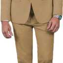 SOLOVEDRESS Men's 2 Piece Suits Set Regular Fit Casual Linen Blazer Jacket and Pants for Wedding and Party