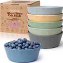 FOODLE 6pcs Wheat Straw Kids Bowls - 12oz Microwave & Dishwasher Safe Toddler Bowls - BPA Free & Non Toxic Dishes for Baby - Unbreakable and Durable Children's Snack and Cereal Bowl