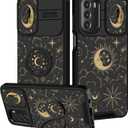 for Moto G Stylus 5G 2022 Case - Sun Moon Women Girls Cute Phone Cover Pretty Space Aesthetic Sun and Moon Stars Design with Camera Cover and Ring Stand Funda for Moto G Stylus 5G Case