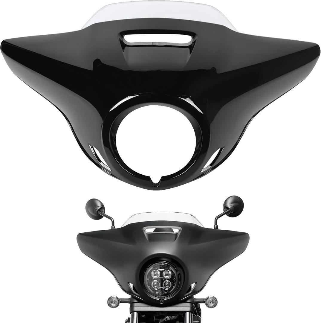 Motorcycle Front Headlight Fairing Cowl with Clear Windshield Deflector Windscreen Visor Compatible with Rebel 1100 2021-2026, Glossy Black