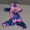 Dog Coats for Small Dogs, Polar Fleece Dog Pajamas Bodysuit, Puppy Onesies Tie Dye Jumpsuits, Dogs Warm Clothes Four-Legged, Doggie Fullbody Winter Jacket Vest M