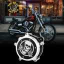 High Flow Air Filter Intake Kit with Skull Design for Harley Dyna Softail Touring EVO (Chromed, Built-in Breather) 1993-2017