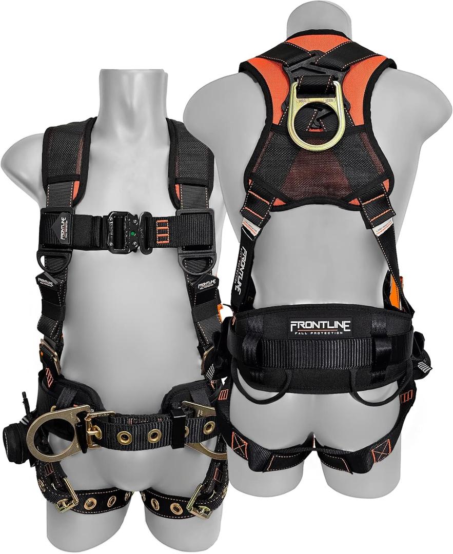 Frontline Full Body Harness | Suspension Trauma Straps| OSHA & ANSI Compliant (Medium/Large)