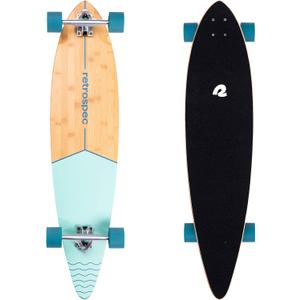 Retrospec Zed Cruiser & Pintail Longboard Skateboard Complete - Bamboo & Canadian Maple Wood Cruiser w/Reverse Kingpin Trucks for Commuting, Carving & Downhill Riding