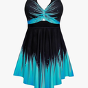 Arolina Plus Size Bathing Suit for Women Swim Dress Tummy Control Swimsuits Two Piece Flowy Tankini with Shorts M