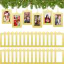 Barydat 50 Pcs Metal Christmas Photo Frame Ornaments Bulk 2 x 3 Inch Heavy Duty Reusable Small Frame Decorations for Xmas Tree Home Indoor Outdoor Decor Gifts (Vertical, Gold)