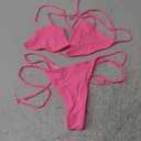 SHERRYLO Thong Bikini Swimsuit for Women Black Brazilian String Bikinis Bathing Suit Triangle Top Bathing Suits Swimsuits (Medium, Pink)