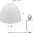 Aspen Creative 23617, Frosted Opal Glass Shade White Inside, 5-1/8"Dia x 4"H/Center Hole:42mm, 5-1/8"Dia x 4-1/8"H/Fitter 1-5/8"
