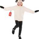 fun shack Sheep Costume for Kids, Lamb Costume for Kids, Girls Nativity Costumes, Girls Christmas Costumes (X-Large, White)