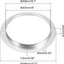 PATIKIL 8" Duct Connector Flange, Metal Straight Pipe Exhaust Flange Duct Mounting Plate for Heating Cooling Ventilation HVAC System, Galvanized Steel