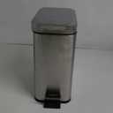 Reli. Small Trash Can with Lid, 1.3 Gallon (5 Liter) | Stainless Steel (Silver) | Small Bathroom Trash Can | Step Pedal Garbage Bin with Removable Bucket, Kitchen | Rectangular Metal Bin