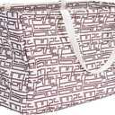 Household Essentials Tan Geometric Krush Container All-Purpose Utility Tote, 13"H x 22"W x 11"D
