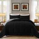 DOWNCOOL Twin Comforter Set -All Season Bedding Comforters Sets with 1 Pillow Case -2 Pieces Bed Set Down Alternative Comforter Set -Black/Grey Twin Bedding Sets(64"x88")