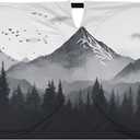 Mountain Car Windshield Sunshades Black Forest Adventure Nature Snow Peak Front Window Sun Shade Blocks UV Rays Sun Visor Protector for Car Sedan Truck SUV Accessories 59" L x 31.5" W